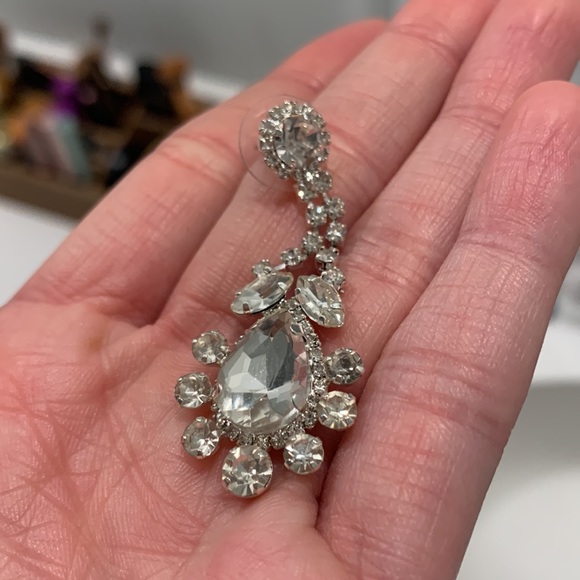 Cubic Zirconia Diamond Earrings - Picture 3 of 4